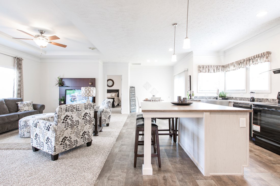 The 3558 JAMESTOWN Kitchen. This Manufactured Mobile Home features 3 bedrooms and 2 baths.