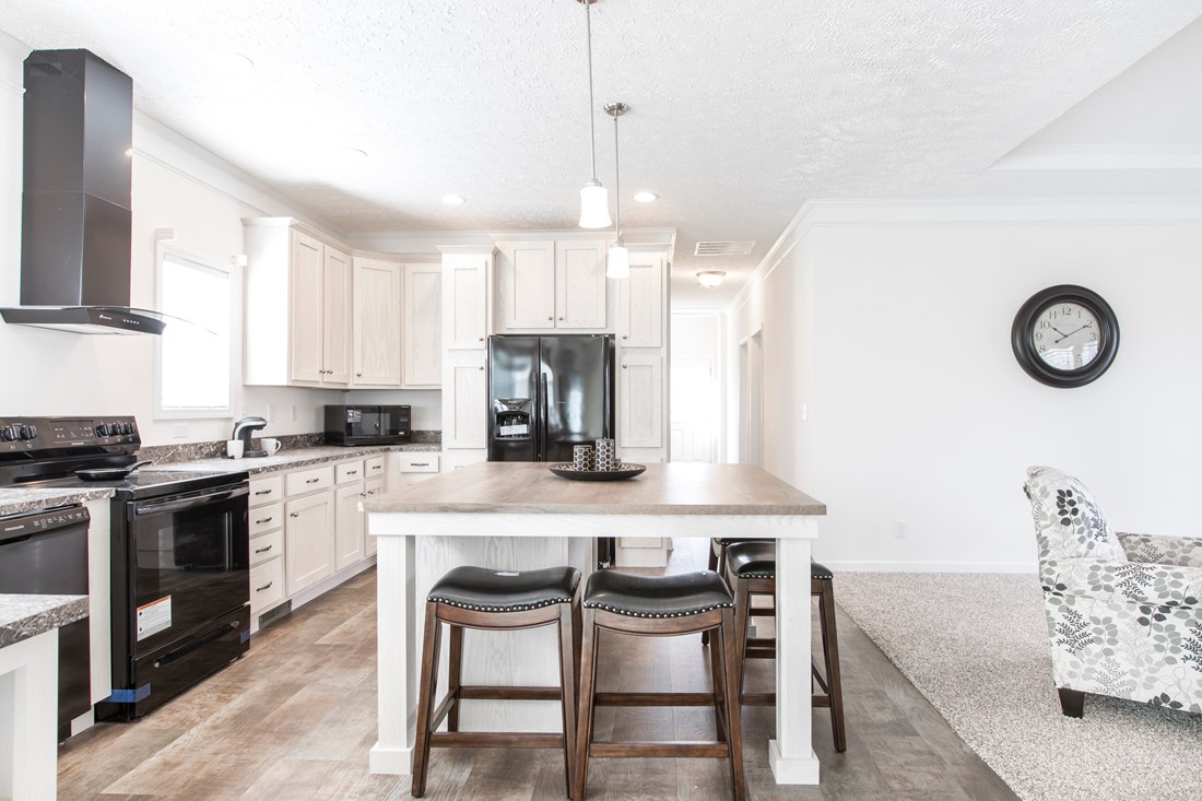 The 3558 JAMESTOWN Kitchen. This Manufactured Mobile Home features 3 bedrooms and 2 baths.