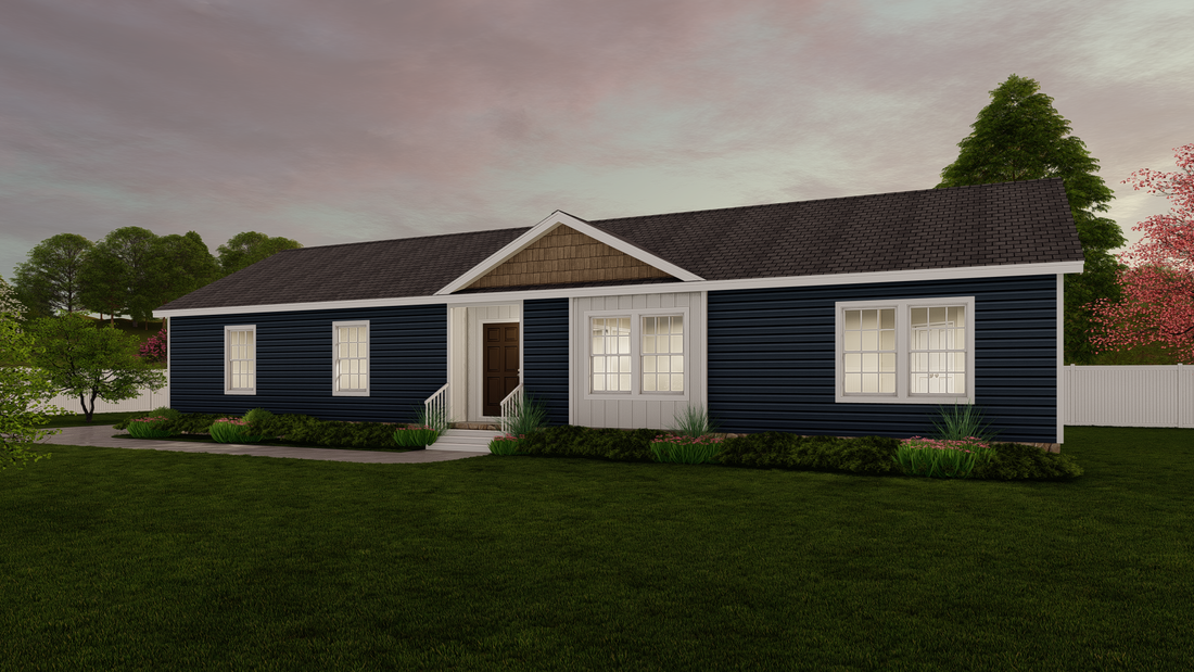 The 3533 JAMESTOWN Exterior. This Modular Home features 3 bedrooms and 2 baths.