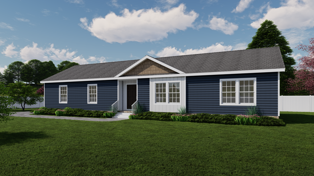 The 3533 JAMESTOWN Exterior. This Modular Home features 3 bedrooms and 2 baths.
